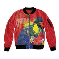 Belize Independence Day Sleeve Zip Bomber Jacket 501 Proud Keel Billed Toucan Tropical - Wonder Print Shop