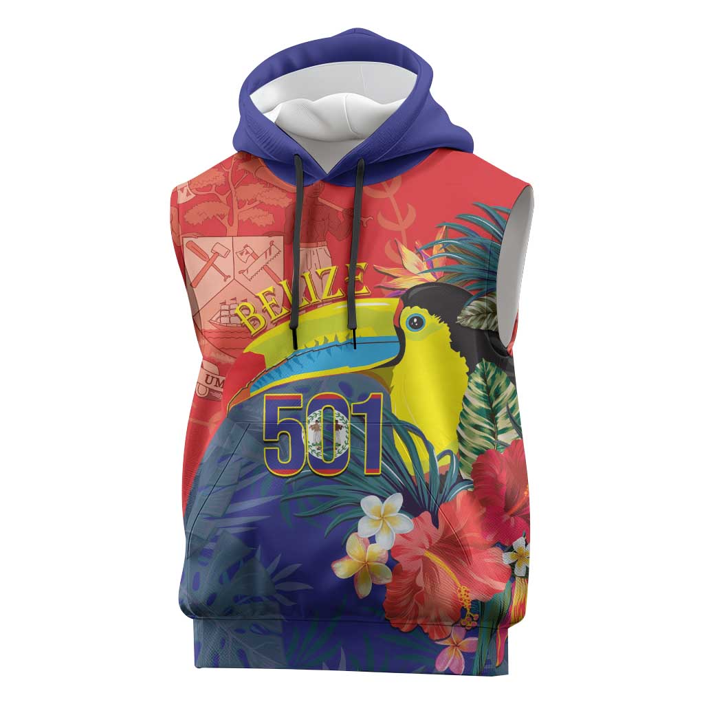 Belize Independence Day Sleeveless Hoodie 501 Proud Keel Billed Toucan Tropical - Wonder Print Shop