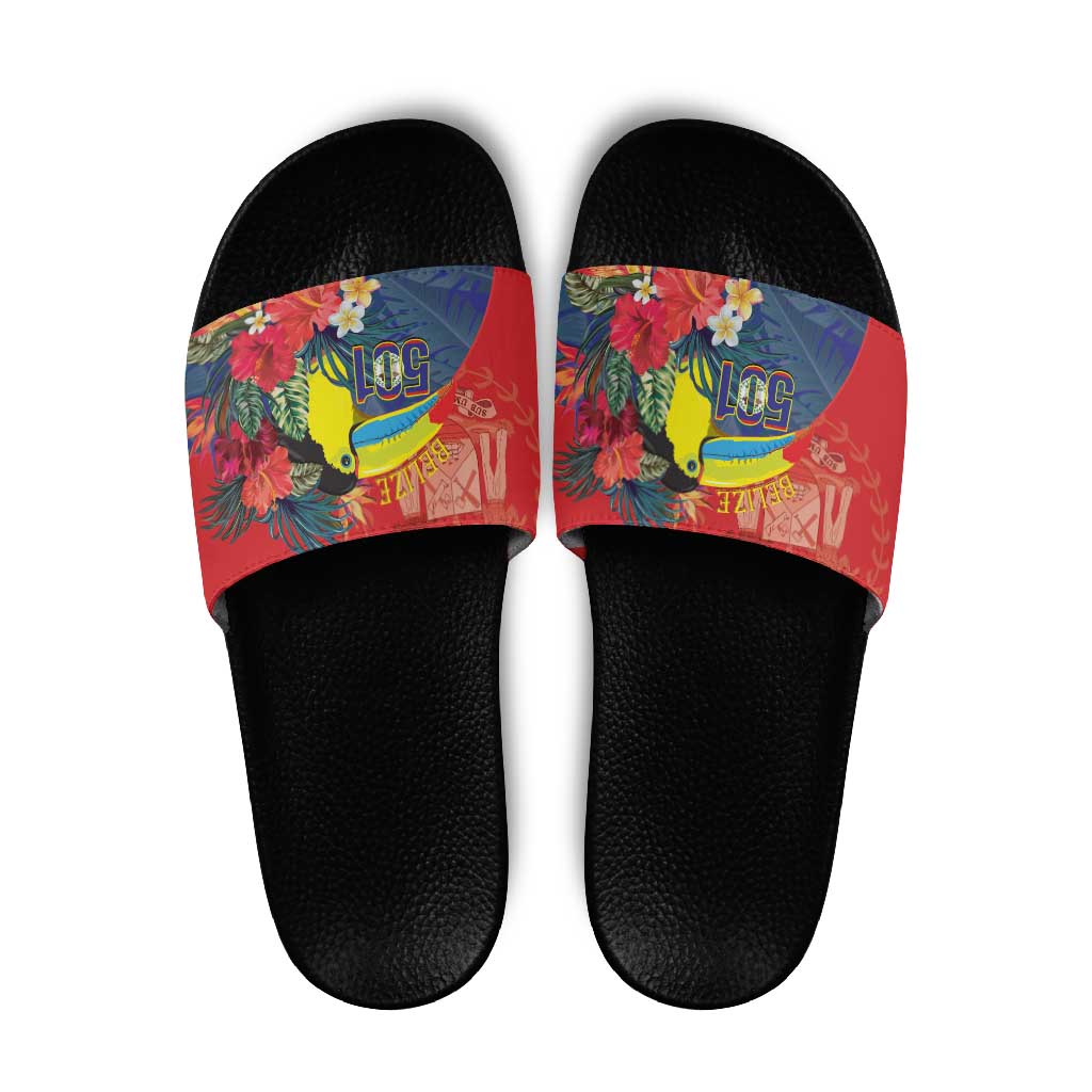 Belize Independence Day Slide Sandals 501 Proud Keel Billed Toucan Tropical - Wonder Print Shop