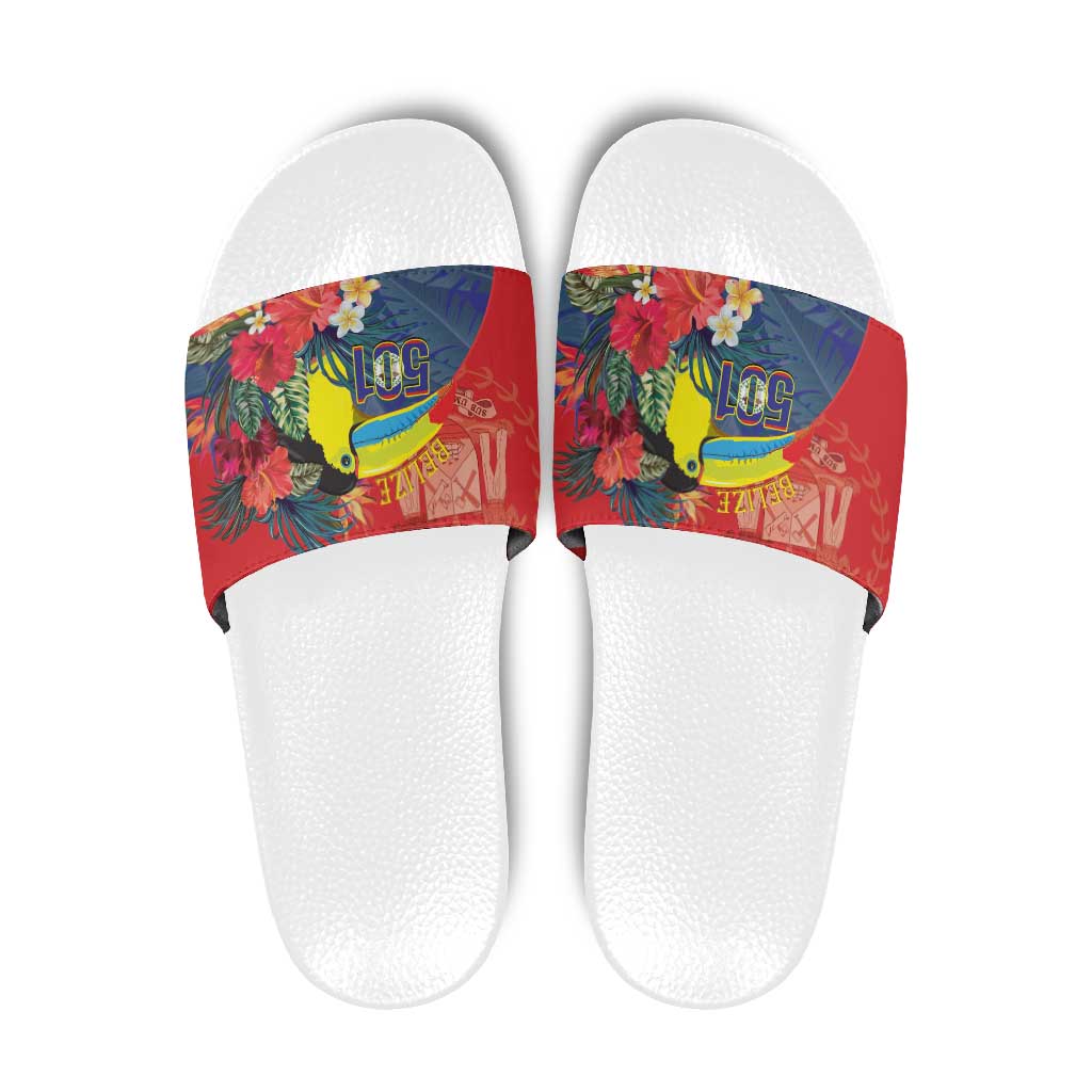 Belize Independence Day Slide Sandals 501 Proud Keel Billed Toucan Tropical - Wonder Print Shop