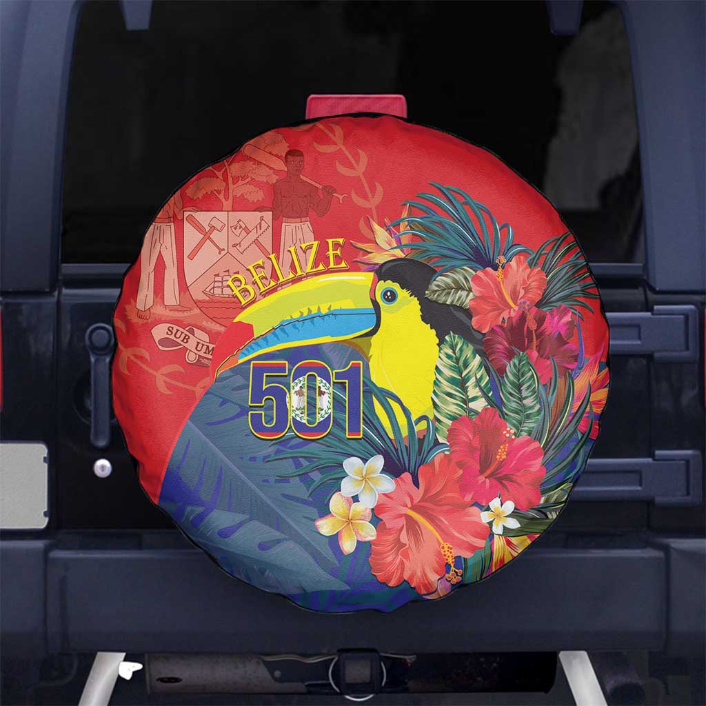 Belize Independence Day Spare Tire Cover 501 Proud Keel Billed Toucan Tropical - Wonder Print Shop