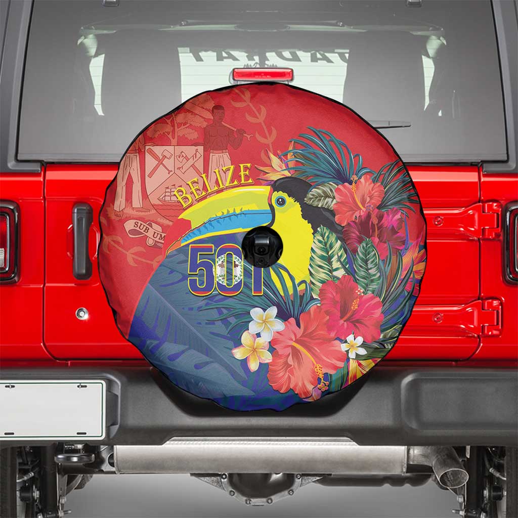 Belize Independence Day Spare Tire Cover 501 Proud Keel Billed Toucan Tropical - Wonder Print Shop