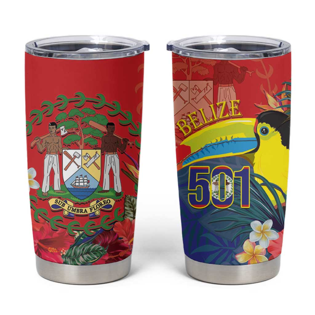 Belize Independence Day Tumbler Cup 501 Proud Keel Billed Toucan Tropical - Wonder Print Shop