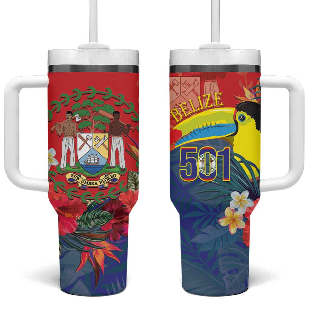 Belize Independence Day Tumbler With Handle 501 Proud Keel Billed Toucan Tropical - Wonder Print Shop