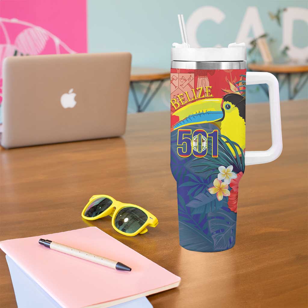 Belize Independence Day Tumbler With Handle 501 Proud Keel Billed Toucan Tropical - Wonder Print Shop