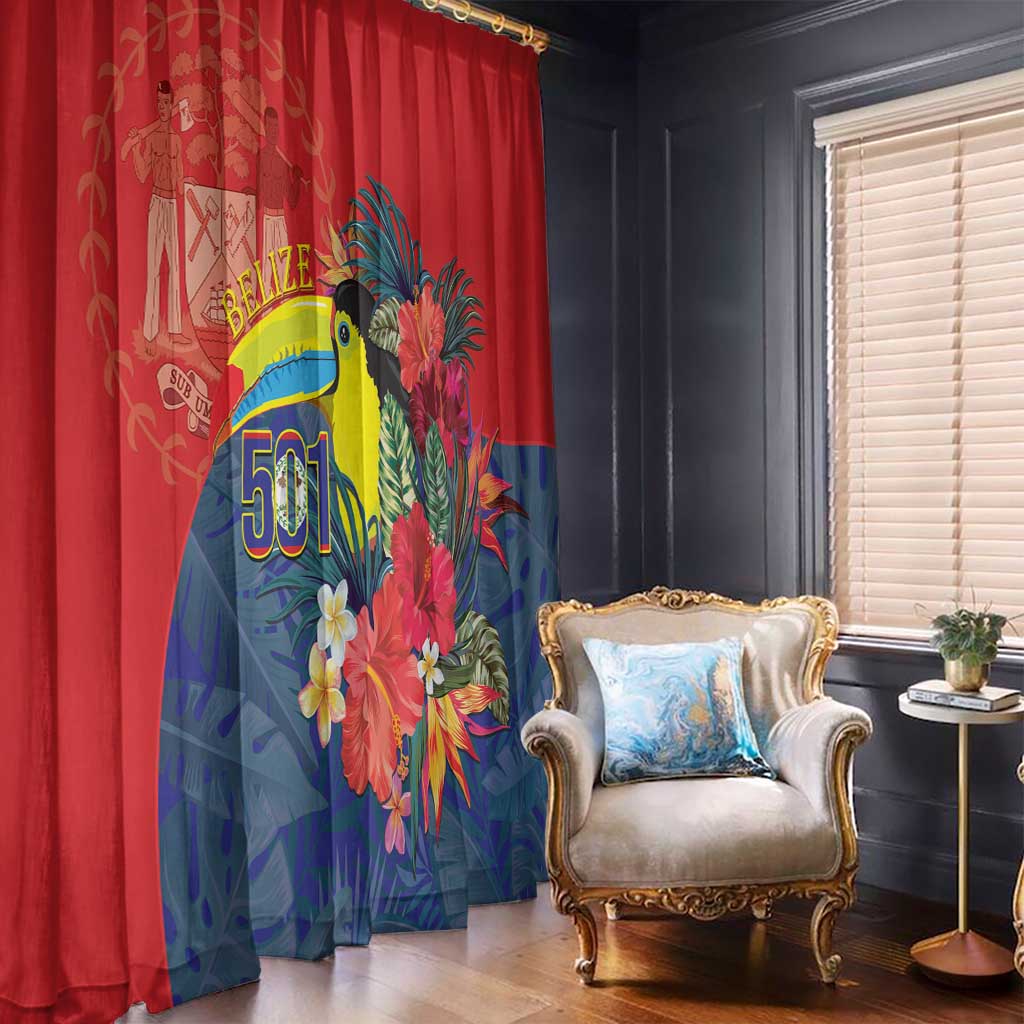 Belize Independence Day Window Curtain 501 Proud Keel Billed Toucan Tropical - Wonder Print Shop