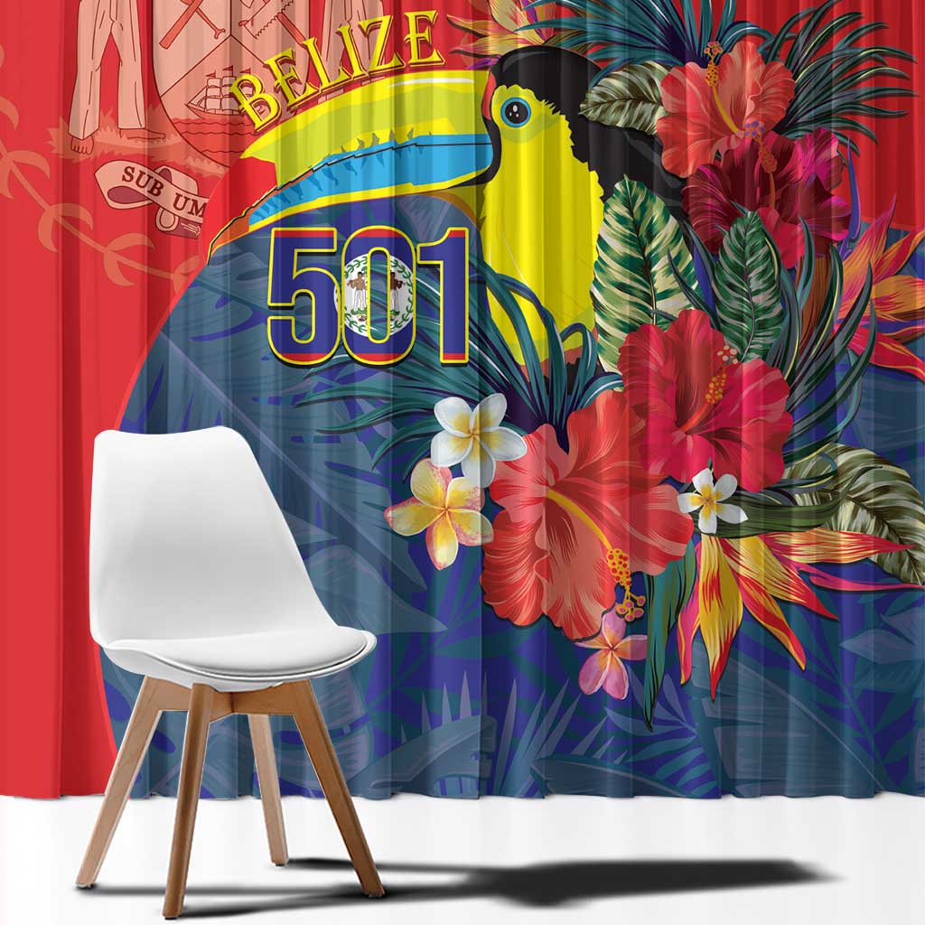 Belize Independence Day Window Curtain 501 Proud Keel Billed Toucan Tropical - Wonder Print Shop