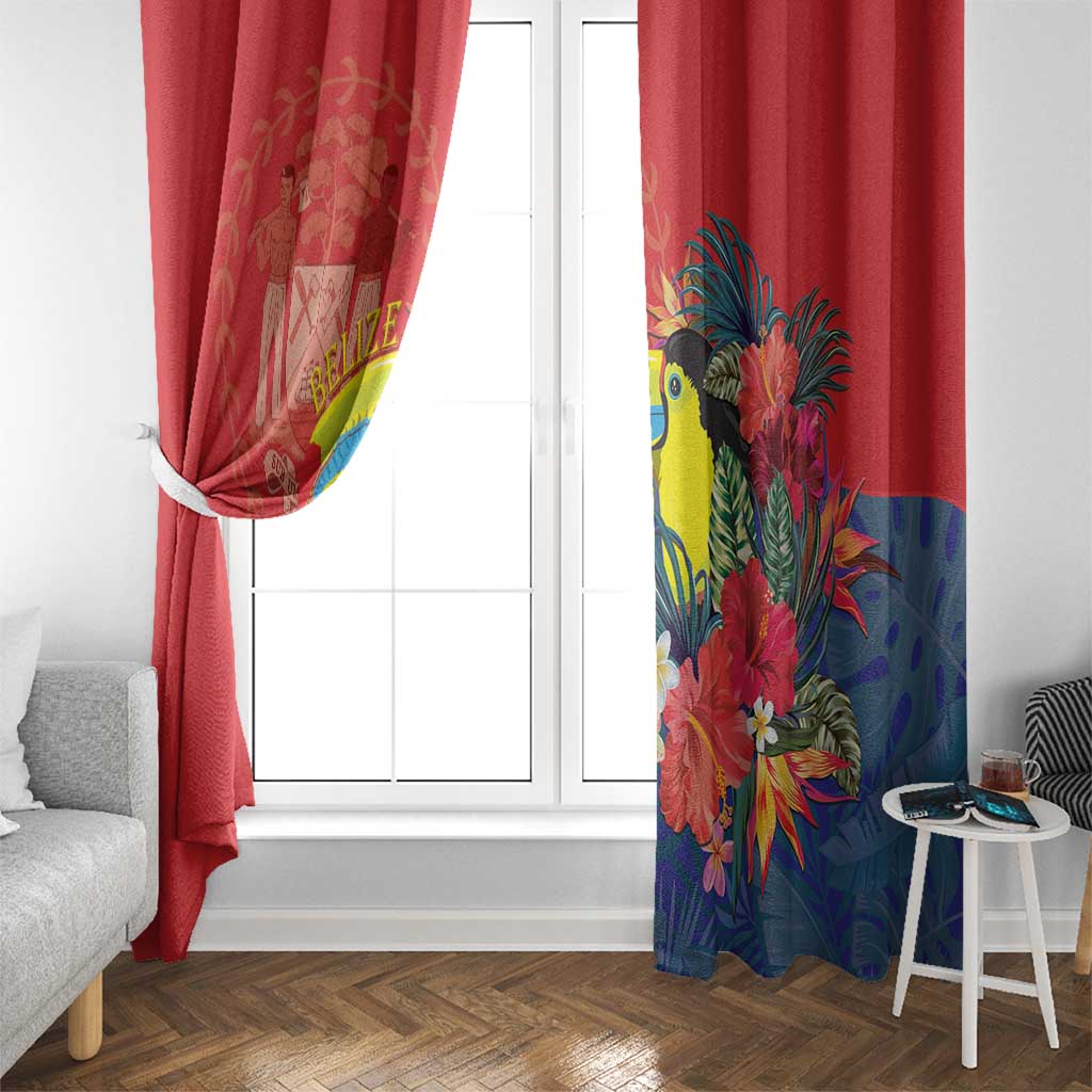 Belize Independence Day Window Curtain 501 Proud Keel Billed Toucan Tropical - Wonder Print Shop