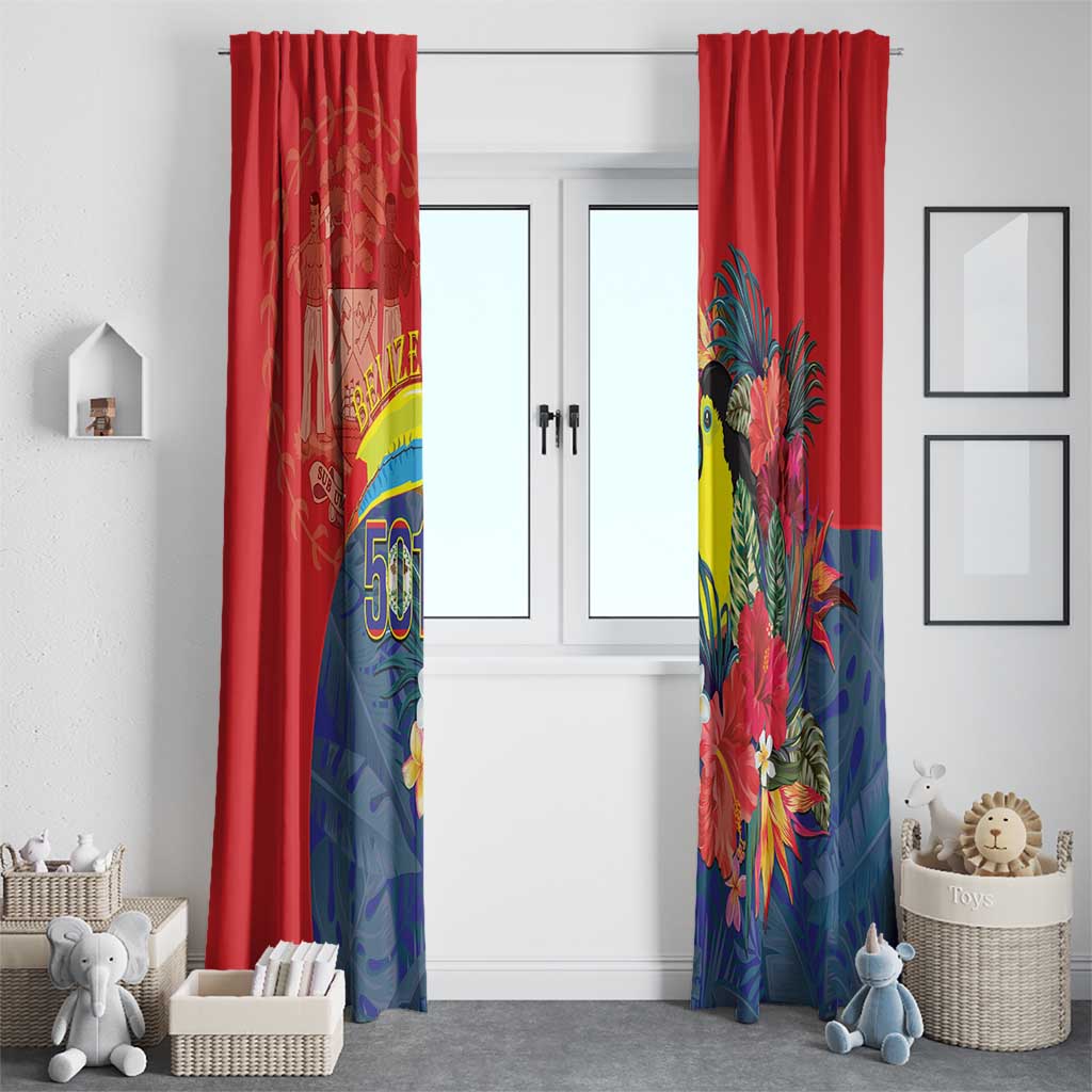 Belize Independence Day Window Curtain 501 Proud Keel Billed Toucan Tropical - Wonder Print Shop