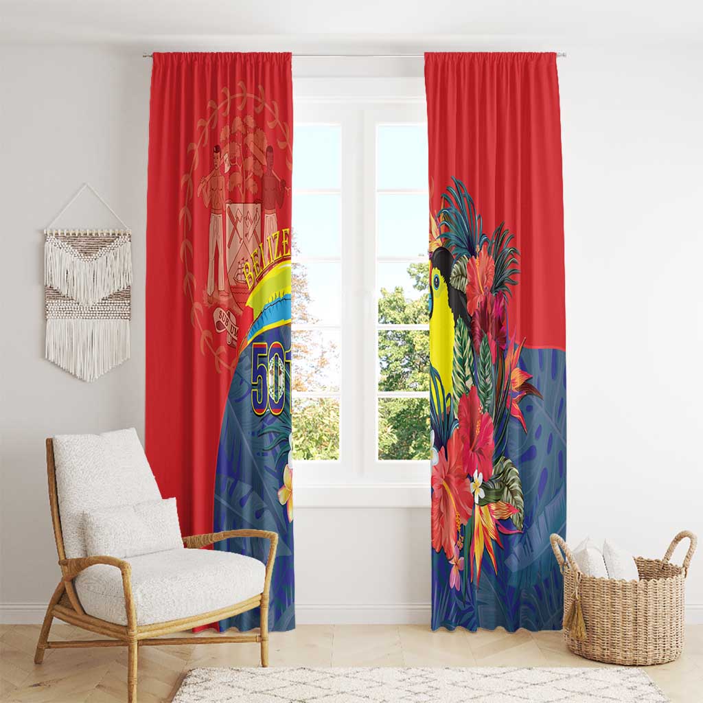 Belize Independence Day Window Curtain 501 Proud Keel Billed Toucan Tropical - Wonder Print Shop