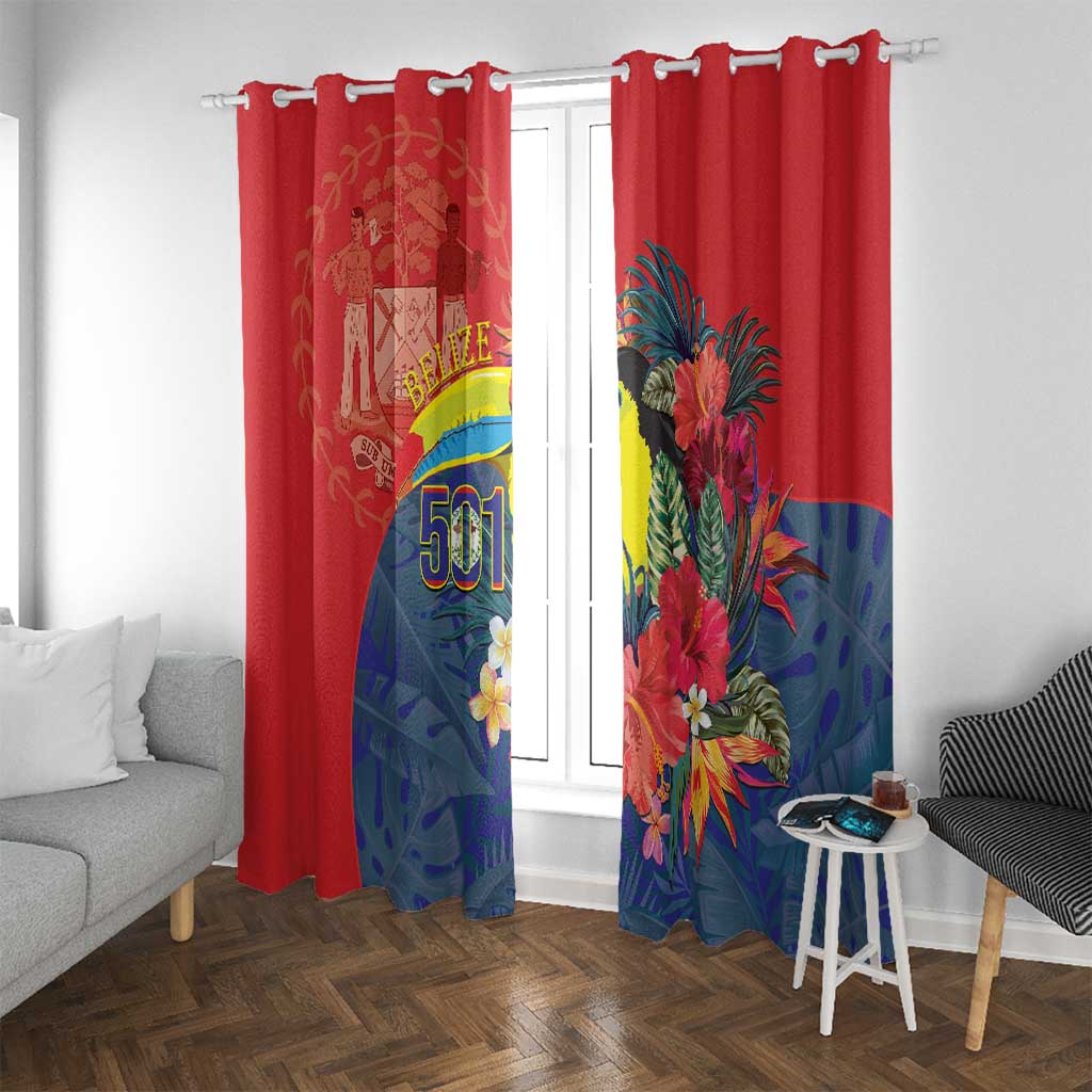 Belize Independence Day Window Curtain 501 Proud Keel Billed Toucan Tropical - Wonder Print Shop