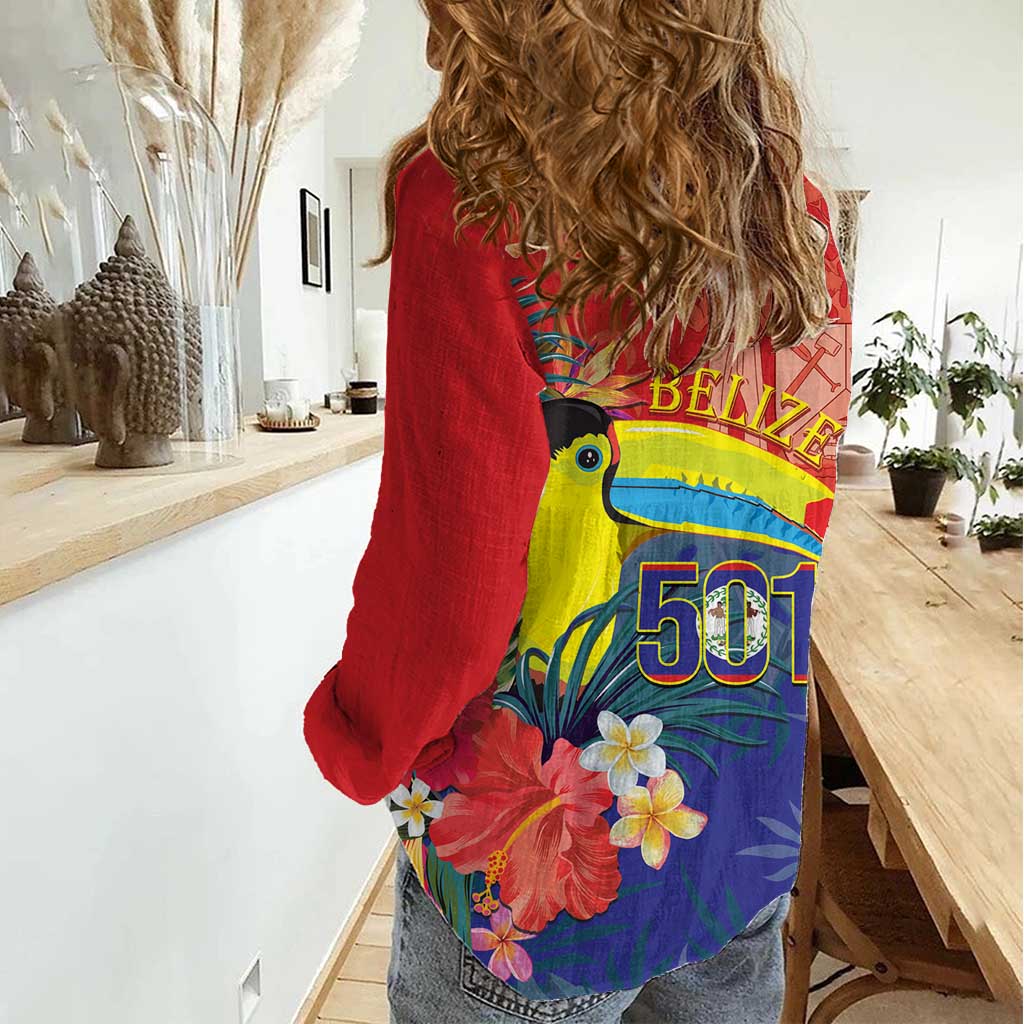 Belize Independence Day Women Casual Shirt 501 Proud Keel Billed Toucan Tropical - Wonder Print Shop