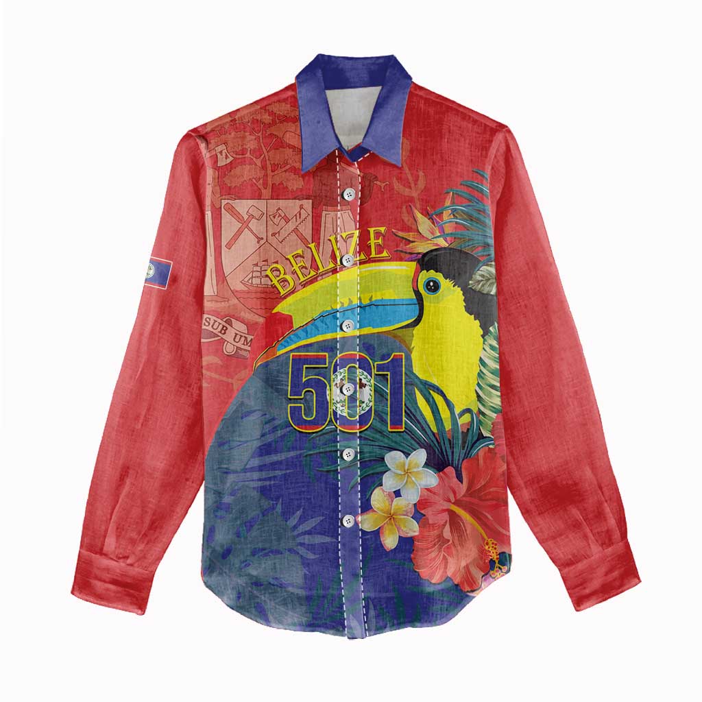 Belize Independence Day Women Casual Shirt 501 Proud Keel Billed Toucan Tropical - Wonder Print Shop