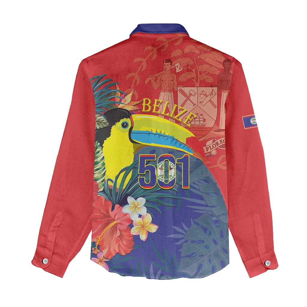 Belize Independence Day Women Casual Shirt 501 Proud Keel Billed Toucan Tropical - Wonder Print Shop