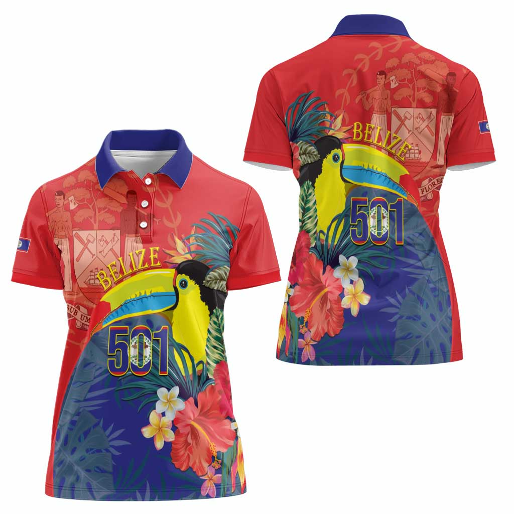 Belize Independence Day Women Polo Shirt 501 Proud Keel Billed Toucan Tropical - Wonder Print Shop