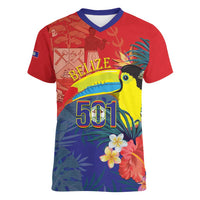 Belize Independence Day Women V-Neck T-Shirt 501 Proud Keel Billed Toucan Tropical - Wonder Print Shop