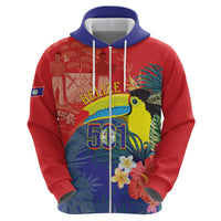 Belize Independence Day Zip Hoodie 501 Proud Keel Billed Toucan Tropical - Wonder Print Shop
