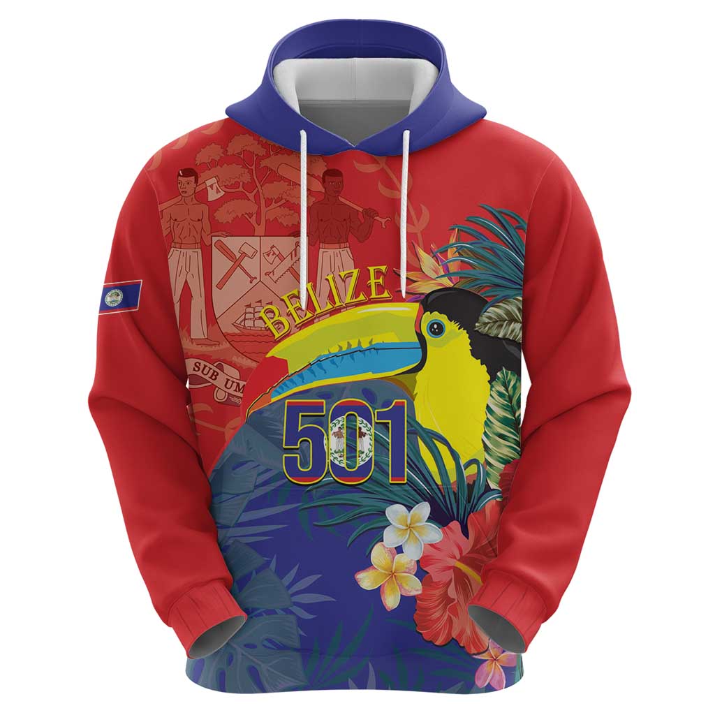 Belize Independence Day Zip Hoodie 501 Proud Keel Billed Toucan Tropical - Wonder Print Shop