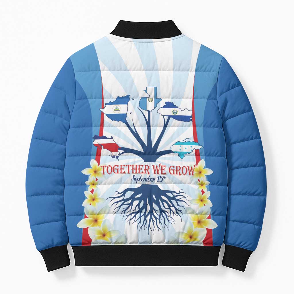 Central America Independence day Bomber Puffer Jacket September 15th Together We Grow - Wonder Print Shop