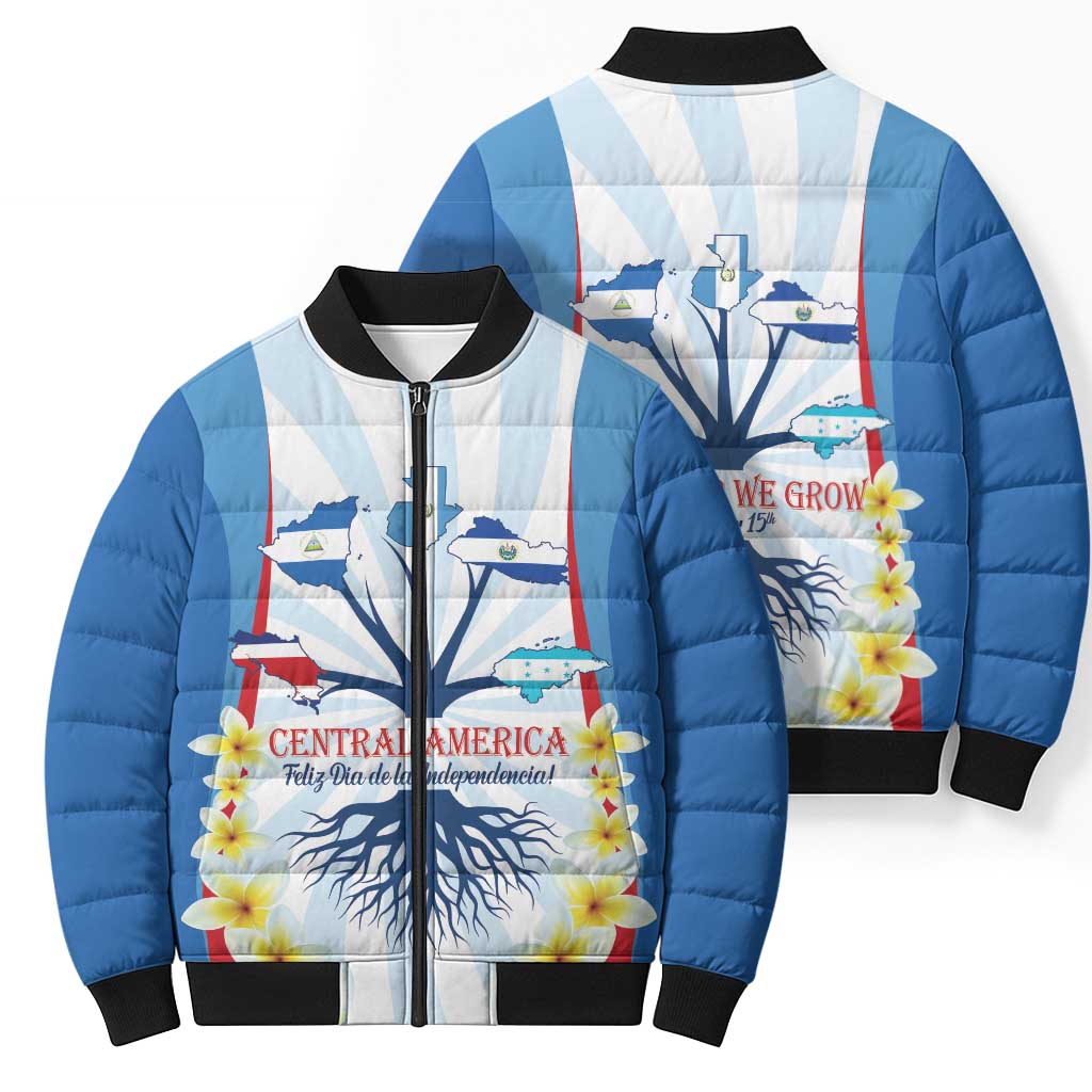 Central America Independence day Bomber Puffer Jacket September 15th Together We Grow - Wonder Print Shop