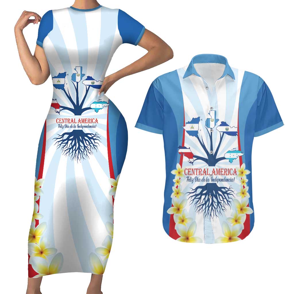 Central America Independence day Couples Matching Short Sleeve Bodycon Dress and Hawaiian Shirt September 15th Together We Grow - Wonder Print Shop
