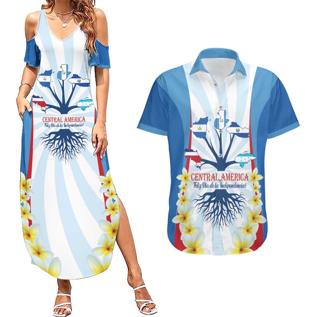 Central America Independence day Couples Matching Summer Maxi Dress and Hawaiian Shirt September 15th Together We Grow - Wonder Print Shop