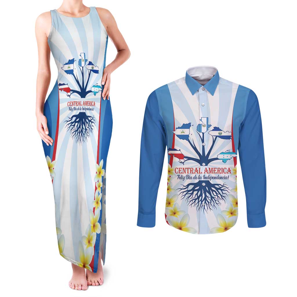 Central America Independence day Couples Matching Tank Maxi Dress and Long Sleeve Button Shirt September 15th Together We Grow - Wonder Print Shop