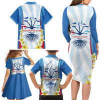 Central America Independence day Family Matching Long Sleeve Bodycon Dress and Hawaiian Shirt September 15th Together We Grow - Wonder Print Shop
