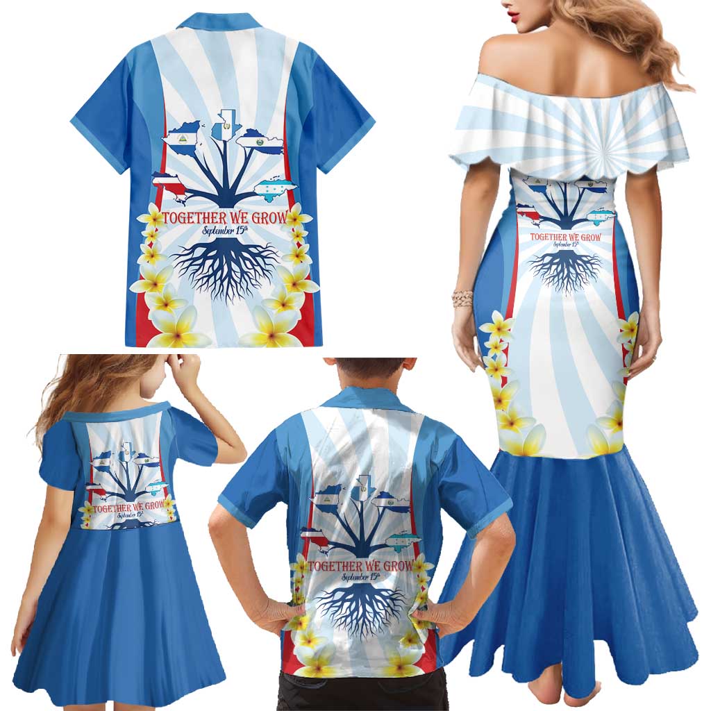 Central America Independence day Family Matching Mermaid Dress and Hawaiian Shirt September 15th Together We Grow - Wonder Print Shop