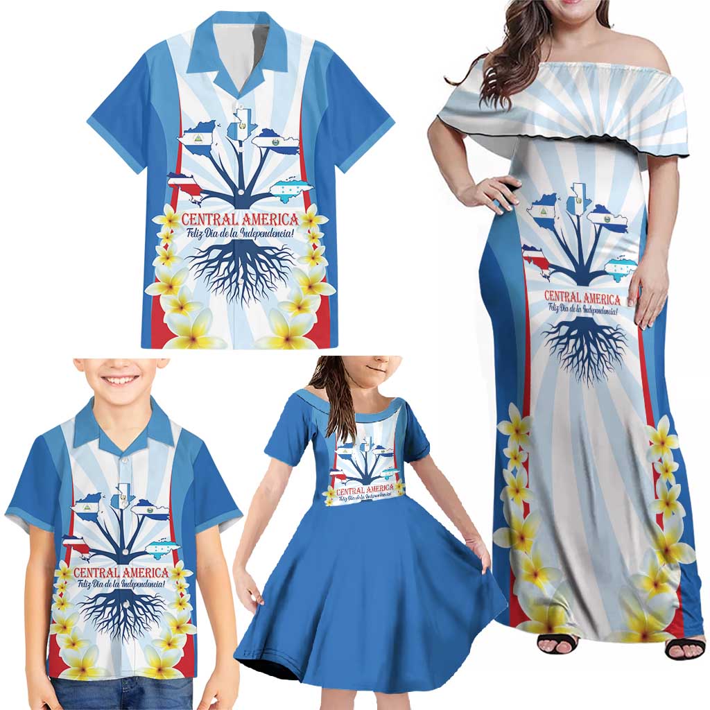 Central America Independence day Family Matching Off Shoulder Maxi Dress and Hawaiian Shirt September 15th Together We Grow - Wonder Print Shop