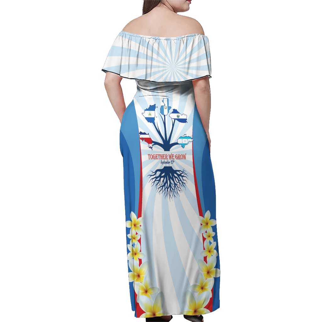 Central America Independence day Family Matching Off Shoulder Maxi Dress and Hawaiian Shirt September 15th Together We Grow - Wonder Print Shop