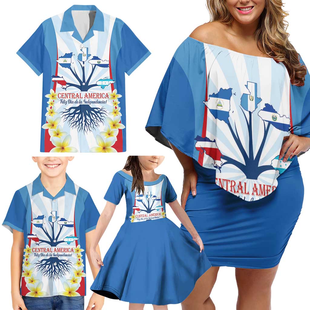Central America Independence day Family Matching Off Shoulder Short Dress and Hawaiian Shirt September 15th Together We Grow - Wonder Print Shop