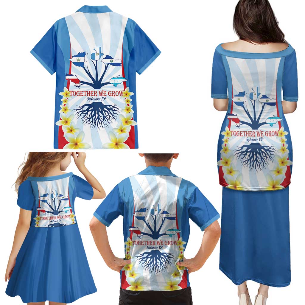 Central America Independence day Family Matching Puletasi and Hawaiian Shirt September 15th Together We Grow - Wonder Print Shop