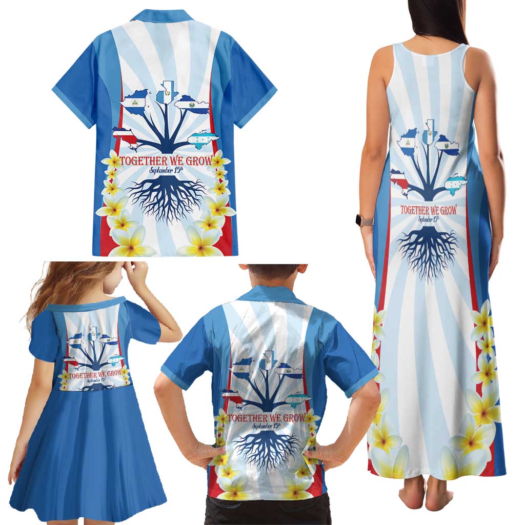 Central America Independence day Family Matching Tank Maxi Dress and Hawaiian Shirt September 15th Together We Grow - Wonder Print Shop