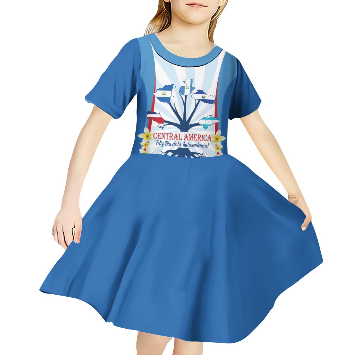 Central America Independence day Kid Short Sleeve Dress September 15th Together We Grow - Wonder Print Shop