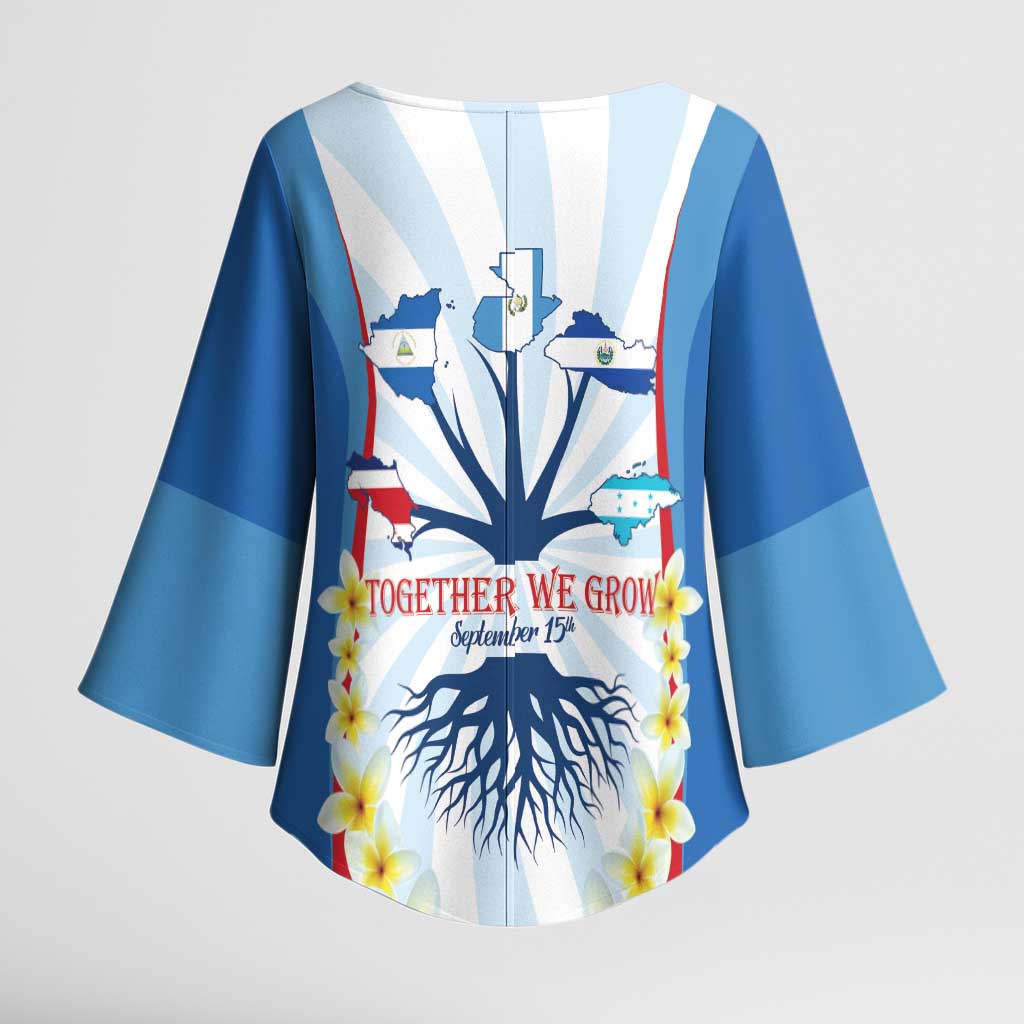 Central America Independence day Kimono Sleeve Blouse September 15th Together We Grow - Wonder Print Shop