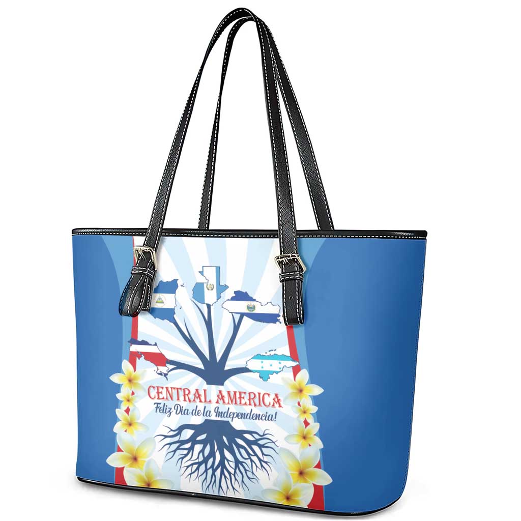 Central America Independence day Leather Tote Bag September 15th Together We Grow - Wonder Print Shop