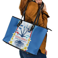 Central America Independence day Leather Tote Bag September 15th Together We Grow - Wonder Print Shop