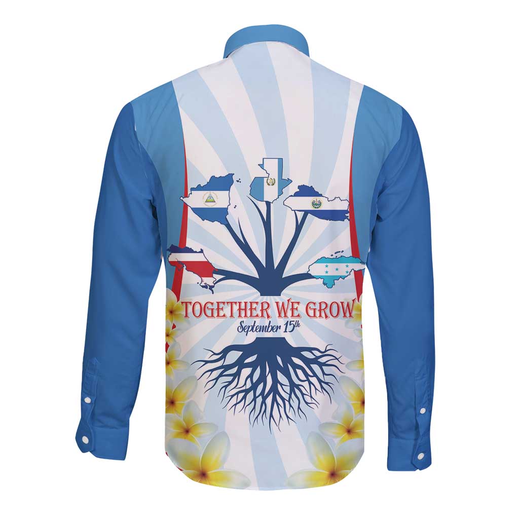 Central America Independence day Long Sleeve Button Shirt September 15th Together We Grow - Wonder Print Shop