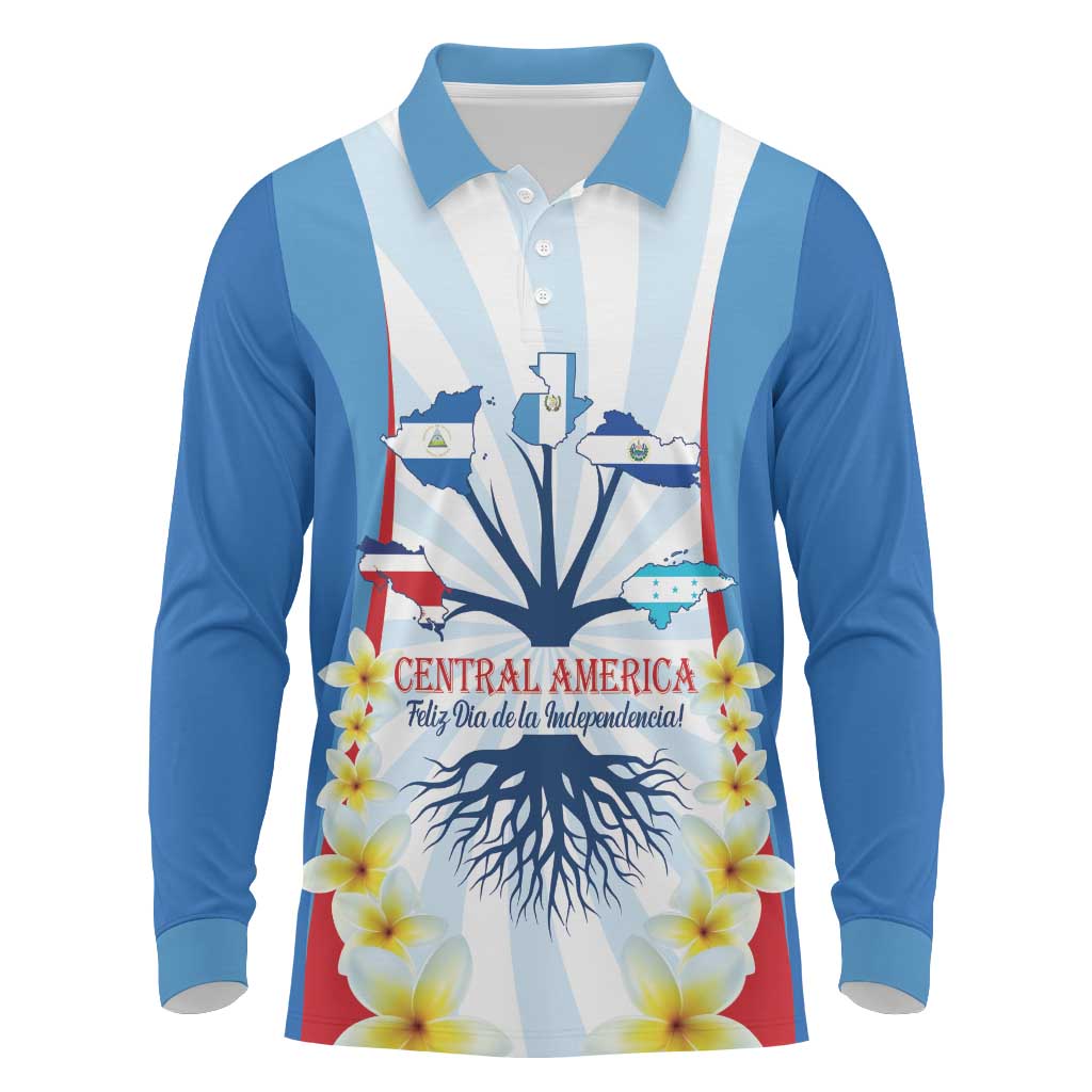 Central America Independence day Long Sleeve Polo Shirt September 15th Together We Grow - Wonder Print Shop