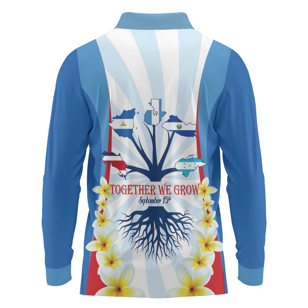 Central America Independence day Long Sleeve Polo Shirt September 15th Together We Grow - Wonder Print Shop