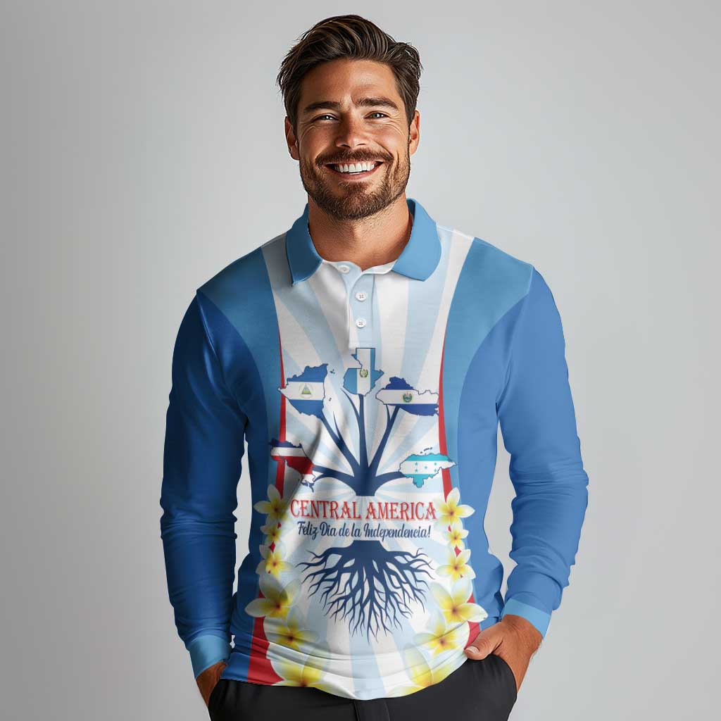 Central America Independence day Long Sleeve Polo Shirt September 15th Together We Grow - Wonder Print Shop