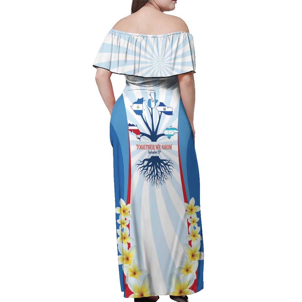 Central America Independence day Off Shoulder Maxi Dress September 15th Together We Grow - Wonder Print Shop