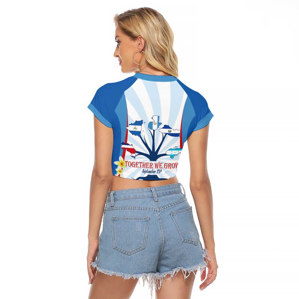 Central America Independence day Raglan Cropped T Shirt September 15th Together We Grow - Wonder Print Shop
