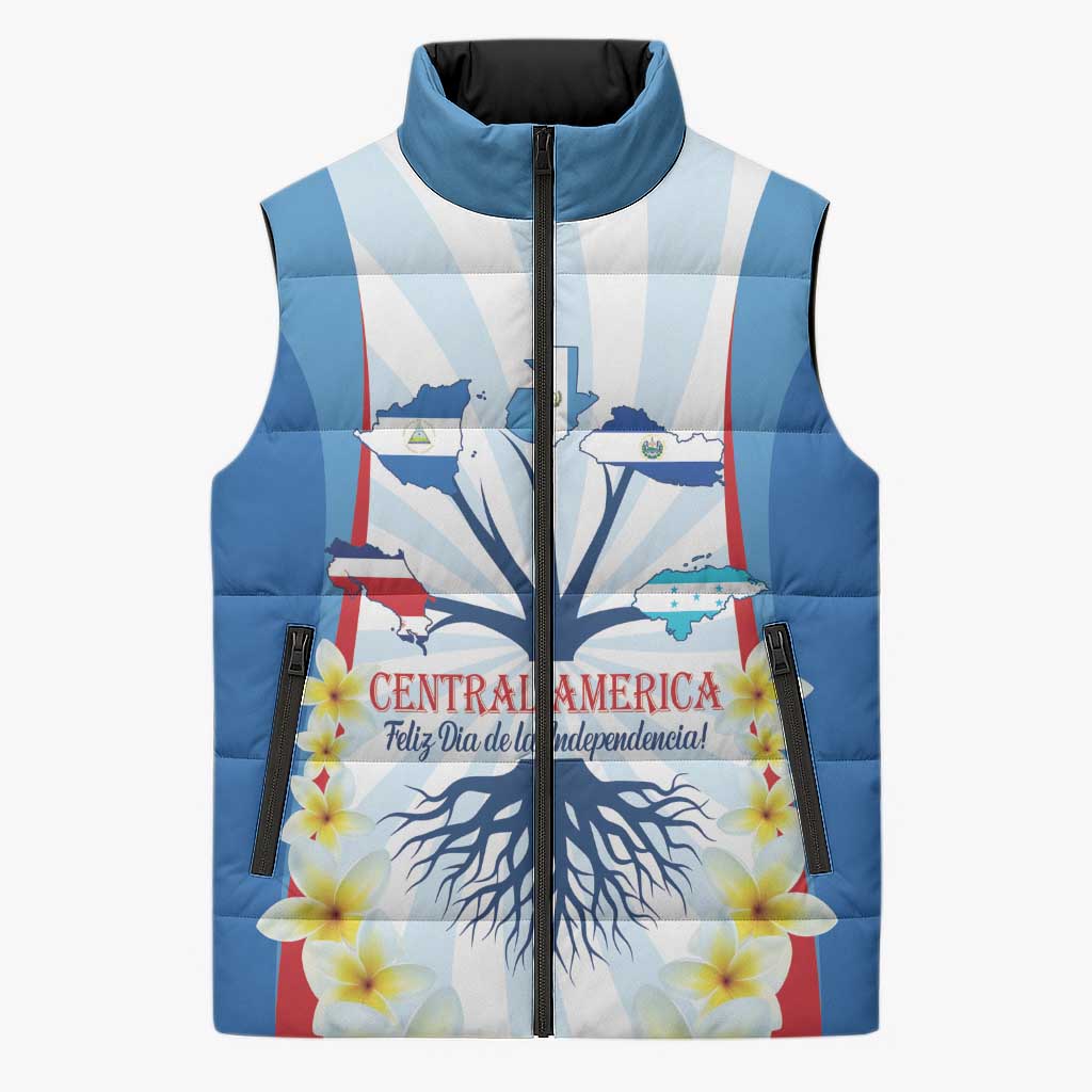 Central America Independence day Sleeveless Puffer Jacket September 15th Together We Grow - Wonder Print Shop