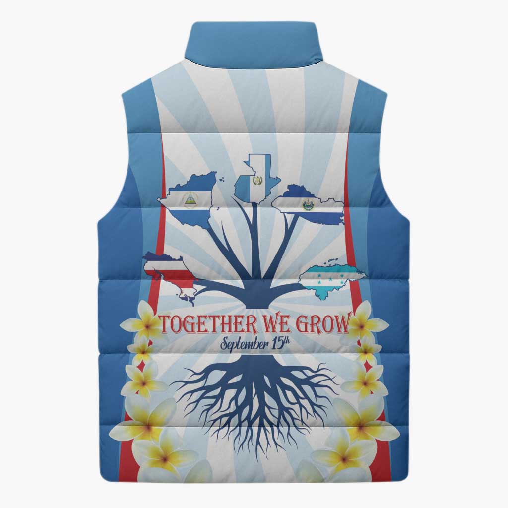 Central America Independence day Sleeveless Puffer Jacket September 15th Together We Grow - Wonder Print Shop