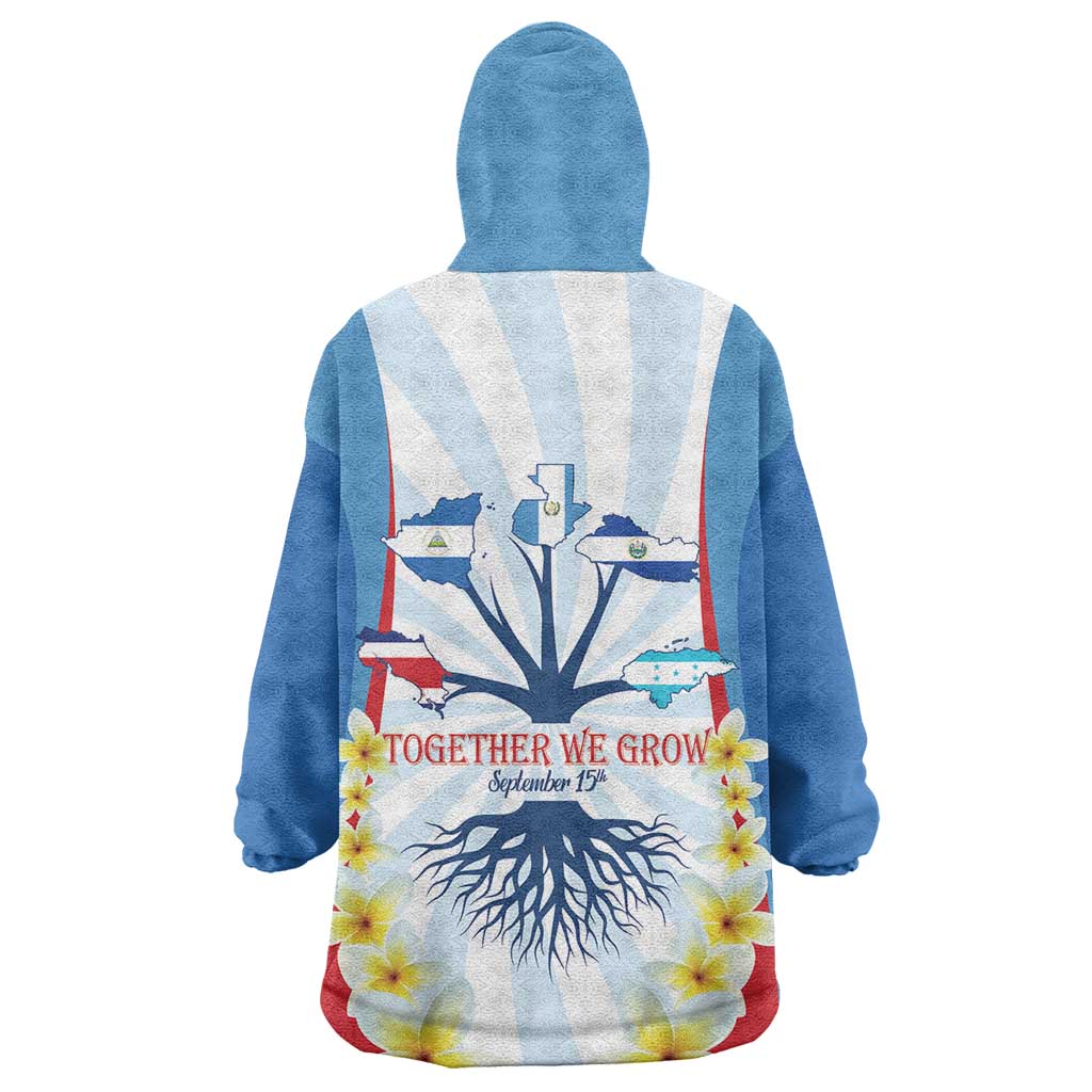 Central America Independence day Wearable Blanket Hoodie September 15th Together We Grow - Wonder Print Shop