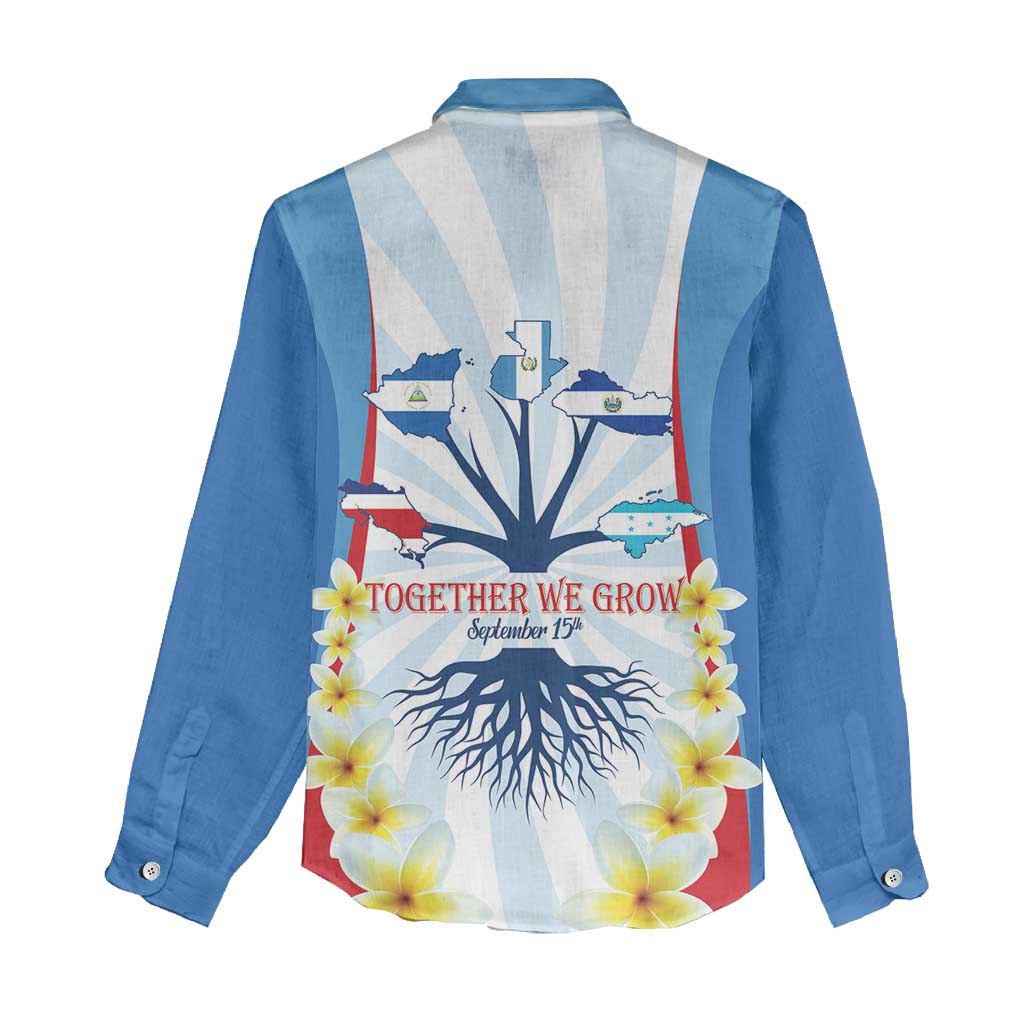 Central America Independence day Women Casual Shirt September 15th Together We Grow - Wonder Print Shop