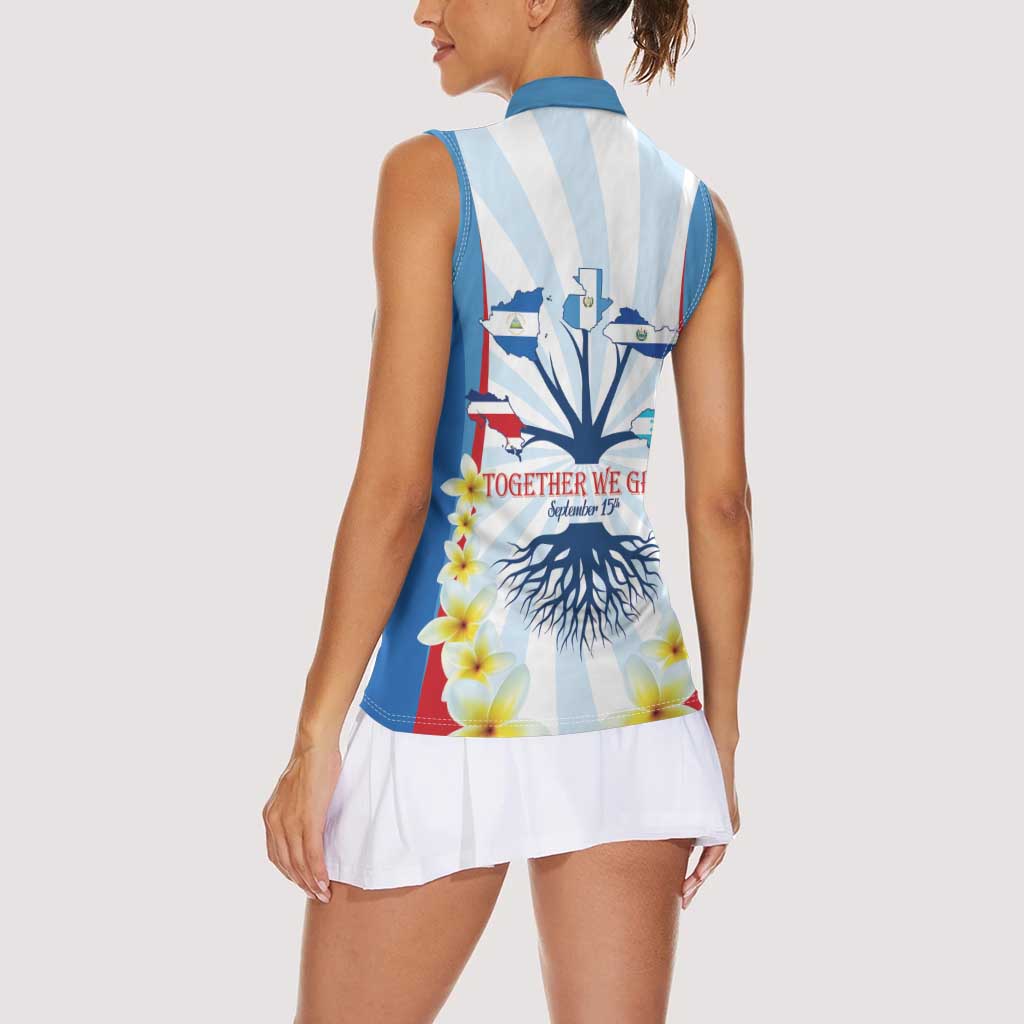 Central America Independence day Women Sleeveless Polo Shirt September 15th Together We Grow - Wonder Print Shop