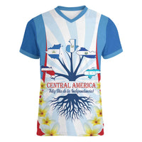 Central America Independence day Women V-Neck T-Shirt September 15th Together We Grow - Wonder Print Shop
